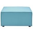Modway Saybrook Fabric Upholstered Outdoor Patio Sofa Ottoman in Turquoise