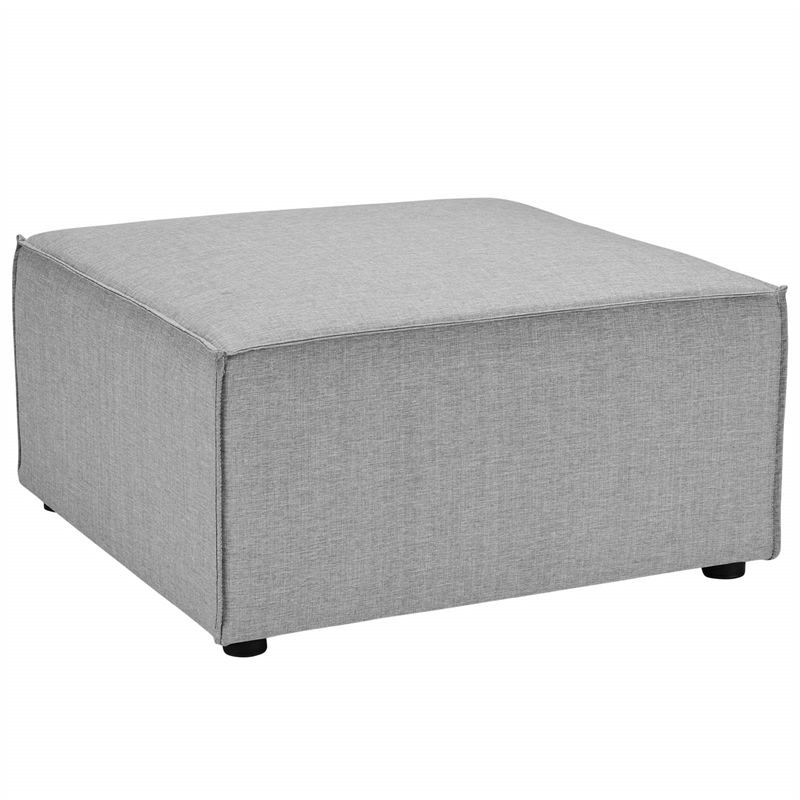 Modway Saybrook Fabric Upholstered Outdoor Patio Loveseat & Ottoman Set in Gray