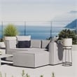 Modway Saybrook Fabric Upholstered Outdoor Patio Loveseat & Ottoman Set in Gray