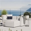 Modway Saybrook Fabric Upholstered Outdoor Patio Loveseat & Ottoman Set in White