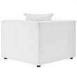 Modway Saybrook Fabric Upholstered Outdoor Patio Loveseat & Ottoman Set in White
