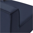 Modway Saybrook 3-Piece Fabric Upholstered Outdoor Patio Sectional Sofa in Navy