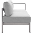 Modway Shore Fabric & Aluminum Outdoor Patio Right Arm Loveseat in Silver & Gray