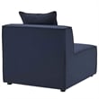 Modway Saybrook 4-Piece Fabric Upholstered Outdoor Patio Sectional Sofa in Navy