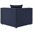 Modway Saybrook 4-Piece Fabric Upholstered Outdoor Patio Sectional Sofa in Navy