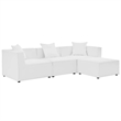 Modway Saybrook 4-Piece Fabric Upholstered Outdoor Patio Sectional Sofa in White