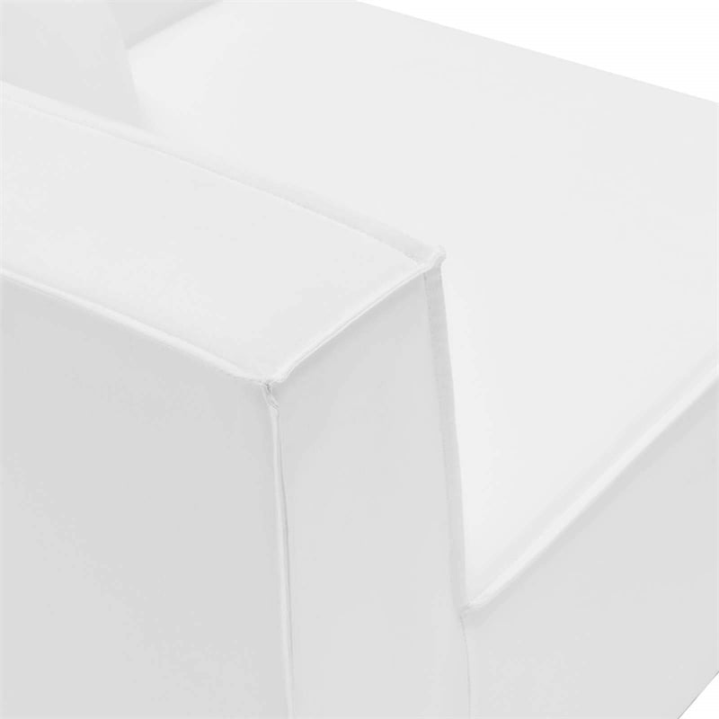 Modway Saybrook 5-Piece Fabric Outdoor Patio Sectional Sofa in White