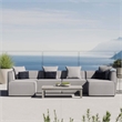 Modway Saybrook 6-Piece Fabric Outdoor Patio Sectional Sofa in Gray