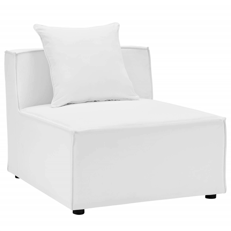 Modway Saybrook 6-Piece Fabric Outdoor Patio Sectional Sofa in White