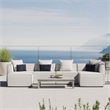 Modway Saybrook 6-Piece Fabric Outdoor Patio Sectional Sofa in White