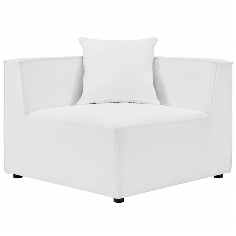 Modway Saybrook 6-Piece Fabric Outdoor Patio Sectional Sofa in White