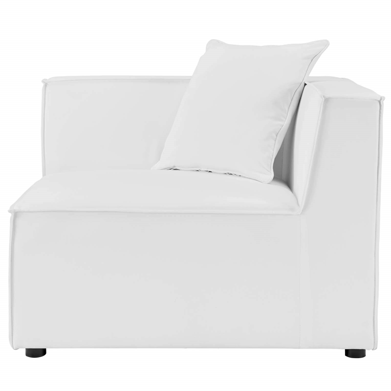 Modway Saybrook 6-Piece Fabric Outdoor Patio Sectional Sofa in White