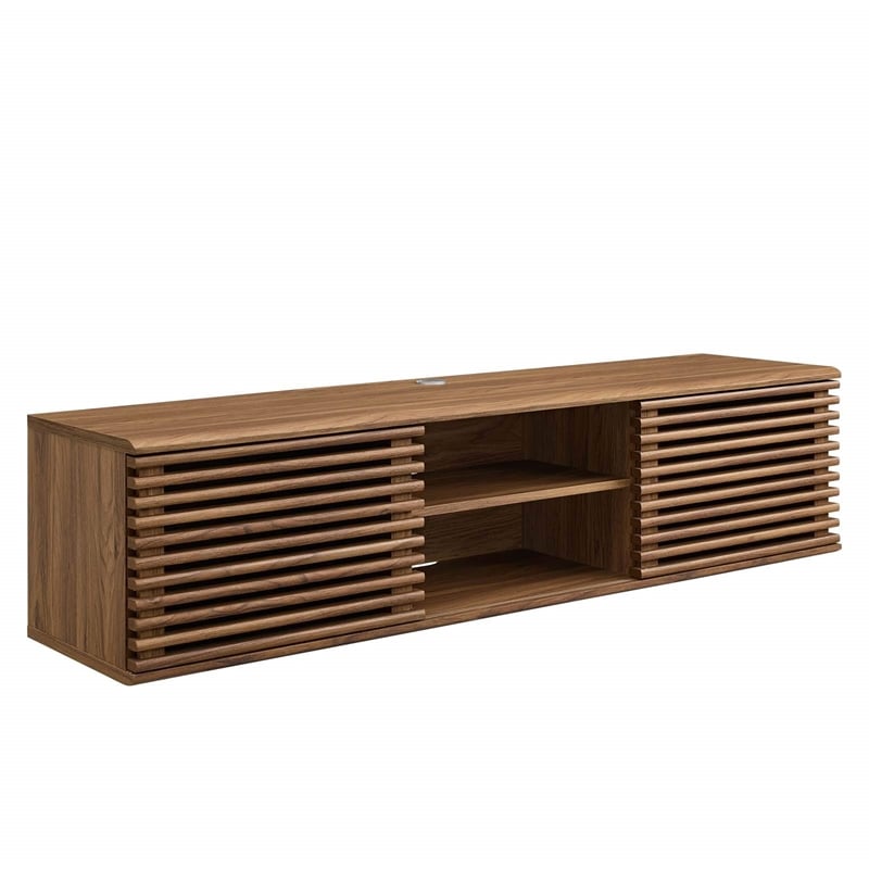 Modway Render Wood Wall-Mount Media Console TV Stand for TVs up to 65