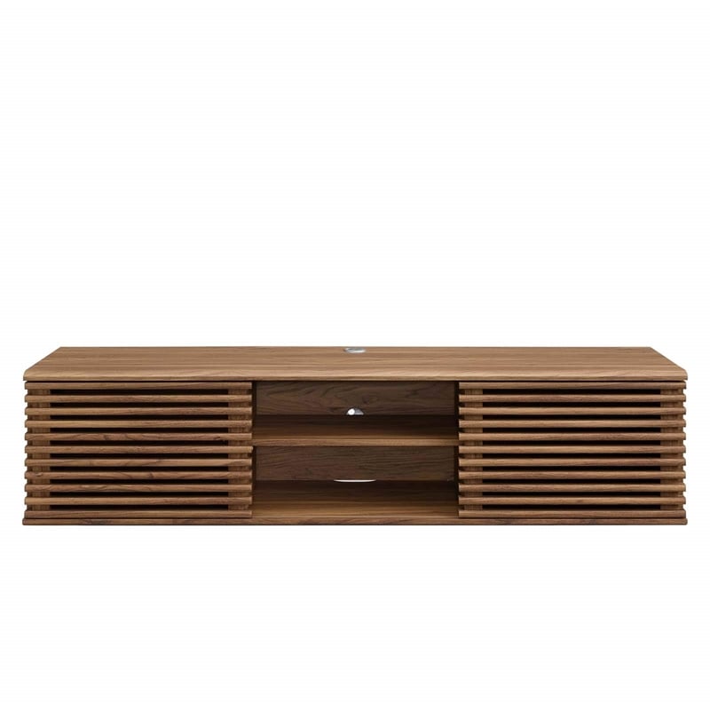 Modway Render Wood Wall-Mount Media Console TV Stand for TVs up to 65