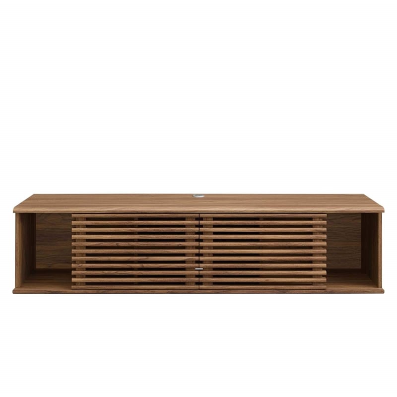 Modway Render Wood Wall-Mount Media Console TV Stand for TVs up to 65