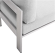 Modway Shore 3-Piece Fabric & Aluminum Outdoor Patio Set in Silver/Gray