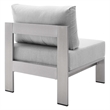 Modway Shore 3-Piece Fabric & Aluminum Outdoor Patio Set in Silver/Gray