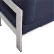 Modway Shore 3-Piece Fabric & Aluminum Outdoor Patio Set in Silver/Navy