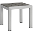 Modway Shore 3-Piece Fabric & Aluminum Outdoor Patio Set in Silver/Navy