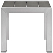 Modway Shore 3-Piece Fabric & Aluminum Outdoor Patio Set in Silver/Navy