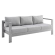 Modway Shore 4-Piece Aluminum & Fabric Outdoor Patio Set in Silver/Gray