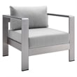 Modway Shore 4-Piece Aluminum & Fabric Outdoor Patio Set in Silver/Gray