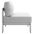 Modway Shore 5-Piece Fabric & Aluminum Outdoor Patio Sofa Set in Silver/Gray