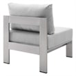 Modway Shore 5-Piece Fabric & Aluminum Outdoor Patio Sofa Set in Silver/Gray