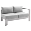 Modway Shore 5-Piece Fabric & Aluminum Outdoor Patio Sofa Set in Silver/Gray