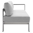 Modway Shore 5-Piece Fabric & Aluminum Outdoor Patio Sofa Set in Silver/Gray