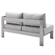 Modway Shore 5-Piece Fabric & Aluminum Outdoor Patio Sofa Set in Silver/Gray