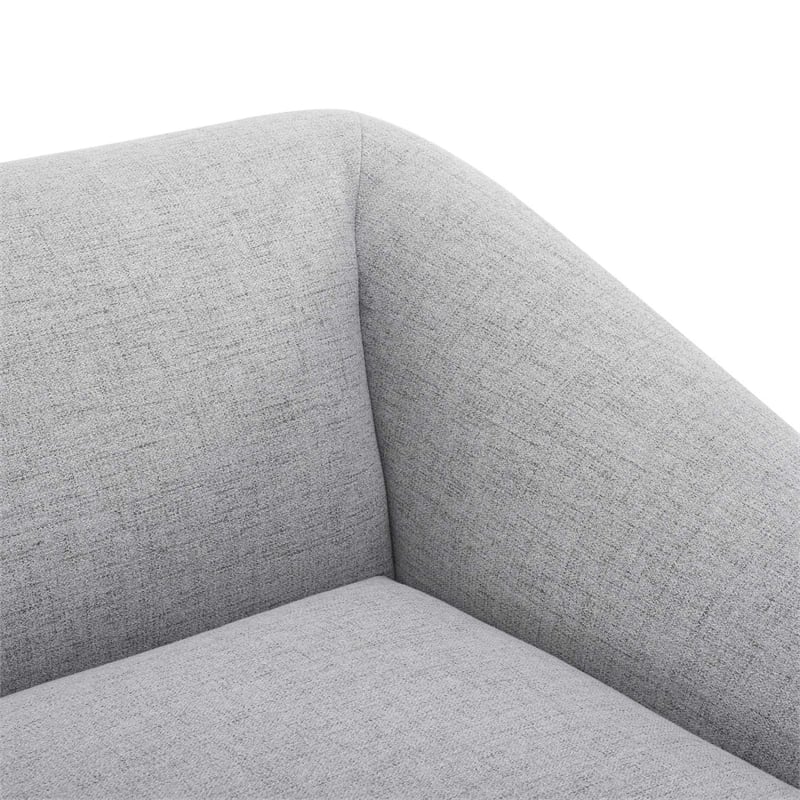 modway comprise fabric right arm sectional sofa chair in light gray