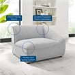 Modway Comprise Fabric Right Arm Sectional Sofa Chair in Light Gray