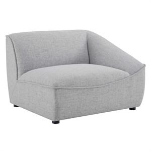 Modway Comprise Fabric Right Arm Sectional Sofa Chair in Light Gray