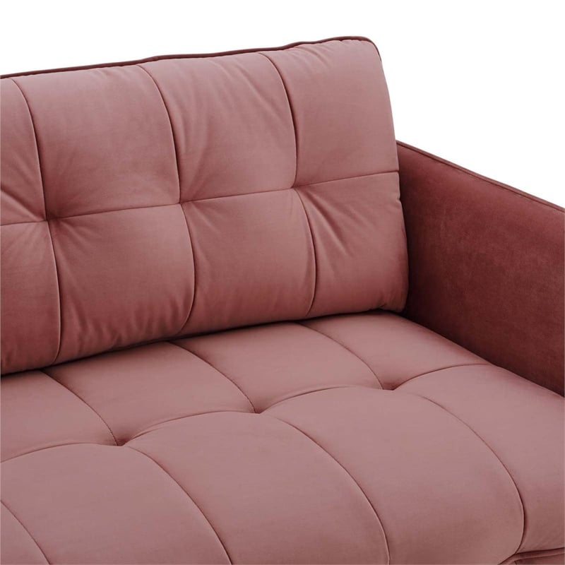 Modway Cameron Tufted Performance Velvet Sofa in Dusty Rose Pink