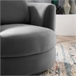 Modway Pirouette Performance Velvet Swivel Fabric Armchair in Gray