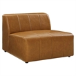 Modway Bartlett 5-Piece Modern Faux Leather Sectional Sofa in Tan Finish