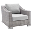 Modway Conway 4-Piece Patio Aluminum/Rattan Furniture Set in Light Gray/Gray