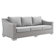 Modway Conway 4-Piece Patio Aluminum/Rattan Furniture Set in Light Gray/Gray