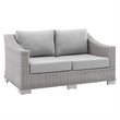 Modway Conway 4-Piece Patio Aluminum/Rattan Furniture Set in Light Gray/Gray