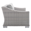 Modway Conway 4-Piece Patio Aluminum/Rattan Furniture Set in Light Gray/Gray