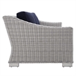 Modway Conway 4-Piece Patio Aluminum/Rattan Furniture Set in Light Gray/Navy