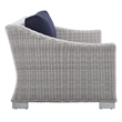 Modway Conway 4-Piece Patio Aluminum/Rattan Furniture Set in Light Gray/Navy