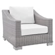 Modway Conway 4-Piece Patio Aluminum/Rattan Furniture Set in Light Gray/White