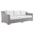 Modway Conway 4-Piece Patio Aluminum/Rattan Furniture Set in Light Gray/White