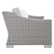 Modway Conway 4-Piece Patio Aluminum/Rattan Furniture Set in Light Gray/White