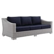 Modway Conway 5-Piece Patio Aluminum/Rattan Furniture Set in Light Gray/Navy