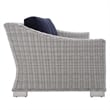 Modway Conway 5-Piece Patio Aluminum/Rattan Furniture Set in Light Gray/Navy