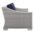 Modway Conway 5-Piece Patio Aluminum/Rattan Furniture Set in Light Gray/Navy
