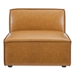 Modway Restore 4-Piece Faux Leather Sectional Sofa in Tan Finish